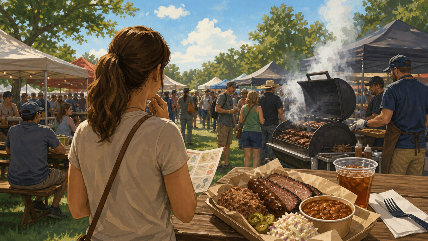 Supporting editorial scene for Your First Texas BBQ Festival: What to Expect and How to Enjoy It
